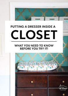 One of my all-time favorite storage hacks (especially for small bedrooms) is to move the dresser inside the closet. But if you've ever attempted this, you might know it doesn't always work out exactly as you think it will. In this post, I'm breaking down when (and why!) you should put a dresser inside a closet AND some neat tricks for making it look super stylish too! Dresser And Closet Combo, Dressers For Closet, Kids Closet With Dresser Inside, Dresser Inside Closet Ideas, Dressers In Closets, Dresser Inside Closet, Dresser In Closet Ideas Small Spaces, Closet Dresser Ideas, Dresser In The Closet