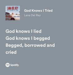 an ad for the book god knows i lived by lana del ray, which is featured on spotify