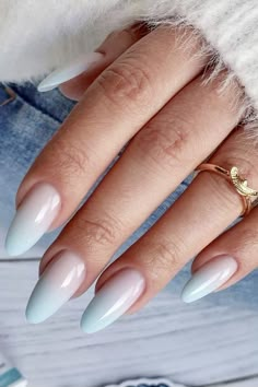 Shapes Nails, Blue Ombre Nails, Almond Acrylic, Nails Ombre, Nails Yellow, Nails Purple, Nails Silver, Ombre Acrylic Nails, Nails Green