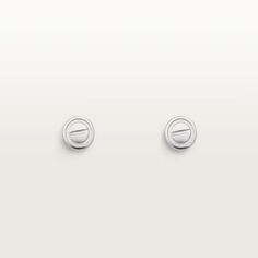 CRB8301256 - LOVE earrings - White gold - Cartier Elegant Cartier White Gold Earrings, Modern Silver Platinum Earrings, Modern Platinum Silver Earrings, Modern Platinum Round Earrings, Love Earrings, Cartier Love, Earrings White, Cartier, Jewelry Pieces