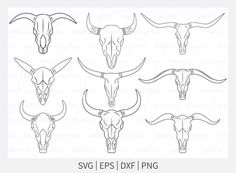 longhorn steer skull svg files