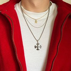 Y2k 2000s Vintage Style Heavy Metal Punk Silver Gothic Emo Cross Pendant Chain Necklace These Chains Are Unisex! Brand New Y2k Streetwear Metal Jewelry, Prayer Jewelry, Gold Band Wedding Ring, Stainless Steel Bracelet Men, Gothic Emo, Titanium Wedding Band, Brand Clothes, Veil Brides, Wear Necklaces