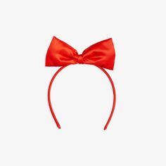 Headband made from 100 % recycled polyester decorated with a bow on top. Holiday Hair Bows, Eco Friendly Accessories, Stylish Headbands, Satin Headband, Toddler Christmas, Holiday Baby, Holiday Books, Children's Boutique, Mini Rodini