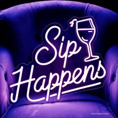 Sip Happens Bar Neon Sign Bar Signs For Wedding, Wedding Gathering, Funny Bar Signs, Bar Neon Sign, Sip Happens, Signs For Wedding, Neon Sign Shop, Neon Decor, Restaurant Signs