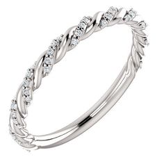 a white gold wedding band with diamonds