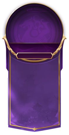 an empty purple box with gold trim