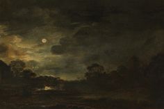 an image of a painting that is very dark