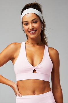 Oasis Twist Medium Impact Sports Bra Fabletics pink female Activewear >> Womens >> Sports Bras >> Medium Impact regular Yoga and Studio Removable Bra Cups Artemis And Apollo, Twist Medium, Activewear Style, Fall Activewear, Modest Activewear, Activewear Women, Womens Activewear Tops, Activewear Trends, Activewear Outfits