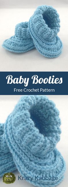 baby booties crochet pattern with text overlay