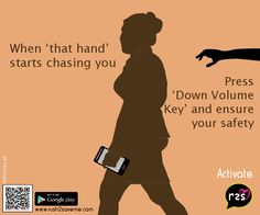 a woman walking down the street with her hand in her pocket and text that reads when that hand starts chasing you press down volume