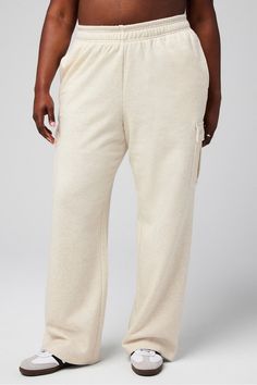 Cozy Fleece Wide Leg Cargo Sweatpant Fabletics white female Activewear >> Womens >> Bottoms >> Pants & Joggers >> Lounge Pants Cozy Fleece plus Everyday/Lounge External Pockets/UPF Protection Female Activewear, Soft Sweatpants, Lounge Pants, Active Wear For Women, Fleece Fabric, 90s Fashion, Bottoms Pants, Womens Bottoms, Wide Leg