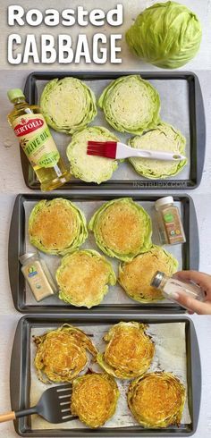 three trays filled with different types of food