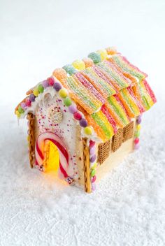 there is a small house made out of candy