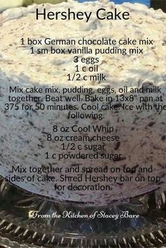 a cake with instructions for how to make it