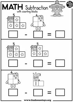 worksheet for addition to subtraction with pictures and numbers on the same sheet