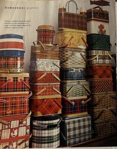 an article in the magazine shows stacks of suitcases