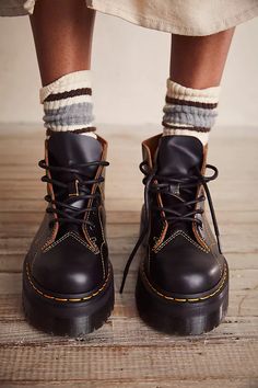 Dr. Martens Church Quad Shoe Boots | Free People Basic Shoes, Shoe Inspo, Aesthetic Shoes, Swag Shoes, Fall Shoes, Looks Style, Mode Inspiration, Hippie Style, Dr. Martens Boots