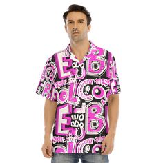 Make a bold statement with this Graffiti "Be Cool" Hawaiian Shirt, featuring vibrant pink, black, and white lettering in a dynamic street art style. With phrases like "Be Cool" and "Awesome" splashed across the shirt, this design adds an edgy, urban flair to your wardrobe. Crafted from 95% polyester and 5% spandex, this tropical Hawaiian shirt offers a lightweight, breathable, and athletic fit, perfect for casual outings, parties, or streetwear enthusiasts. The striking graffiti design brings a unique mix of retro and modern vibes, making this shirt a must-have for anyone looking to stand out. Whether you're relaxing at the beach or hitting the city streets, this shirt combines comfort with style. For a relaxed, unwind fit, order one size larger, or stick to your regular size for a more at