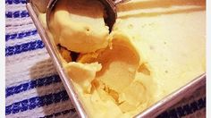 a scoop of ice cream in a metal container