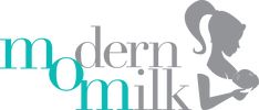 the logo for modern milk, which is designed to look like a woman's silhouette