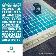 a blue and white board game with the words color is one of the most powerful elements of graphic design