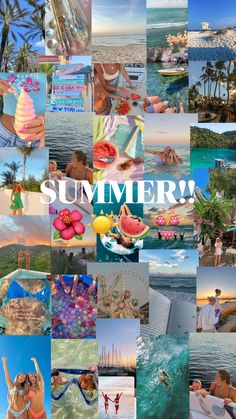 a collage of photos with the words summer