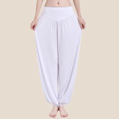 Embrace the fusion of comfort and freedom with these Yoga Harem Pants, perfect for your yoga practice, dance moves, or just unwinding in serene comfort Highlights: Material: Cotton. Season: All Season Dress Length: Ankle-Length Sleeve Length: Long Sleeve Pattern: Solid Color Closure Type: Elastic Waist Sizes (Inches): Long Yoga Pants For Relaxation, White Stretch Harem Pants For Yoga, Comfortable Yoga Pants With Comfort Stretch, Comfort Stretch Pants For Yoga, Comfortable Harem Pants For Relaxation, Solid Yoga Pants With Elastic Waistband For Relaxation, Comfortable Loose-fit Sweatpants For Yoga, Comfortable Stretch Wide Leg Yoga Pants, Athleisure Yoga Pants With Elastic Waistband For Relaxation