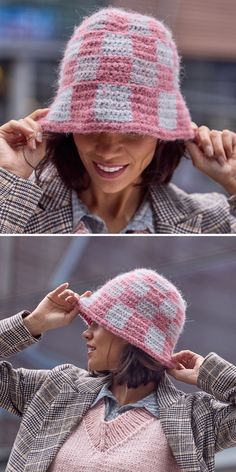 A thick, crochet bucket hat adorned with vibrant square patterns makes a bold statement. Its plush texture adds extra warmth, while the playful color scheme makes it a fun accessory for any winter outfit. This crochet fluffy hat is as practical as it is cute, offering both style and comfort. Crochet Fluffy, Thick Crochet, Fluffy Hat, Crochet Bucket, Crochet Bucket Hat, Square Patterns, Winter Outfit