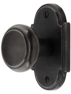 an antique style door knob with a black finish