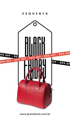 a red handbag with the words black friday on it and a ribbon around it