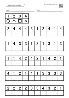 worksheet for numbers 1 - 10 with the missing numbers in each letter and number