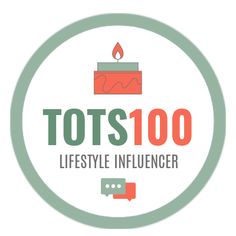 the logo for tots 100 is shown in red and green with an image of a birthday cake