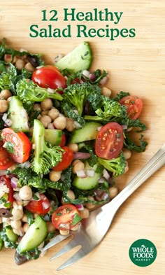 a salad with broccoli, chickpeas and tomatoes