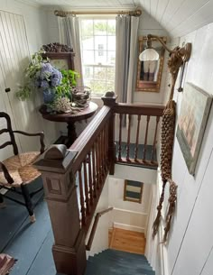 the stairs in this house are made of wood