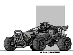 a drawing of an off road vehicle with four wheels