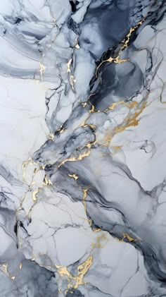 an abstract marble pattern with gold highlights on it's edges and black, white, and grey colors