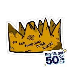 a sticker with an image of a crown on it