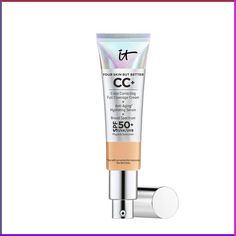 Discover the #1 prestige CC Cream in America*! CC  Cream with SPF 50  works beautifully as your full-coverage foundation, hydrating anti-aging serum and SPF 50  physical sunscreen. Your multitasking beauty miracle provides clinically tested hydration while diffusing the look of skin imperfections for flawless-looking coverage that won’t crease or crack. Infused with hydrolyzed collagen, peptides, niacin, hyaluronic acid, antioxidants and vitamins, this skin-loving full-coverage foundation reduce Spot Concealer, Anti Aging Concealer, Spf Foundation, Color Correcting Cream, It Cosmetics Cc Cream, Foundation With Spf, Perfume Floral, Millennial Pink, Physical Sunscreen