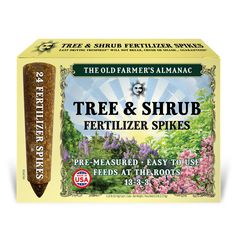 the old farmer's almanac tree and shrub fertilizer sticks in a box