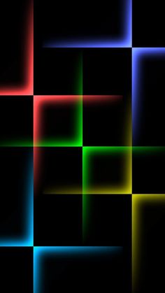 a black background with multicolored squares