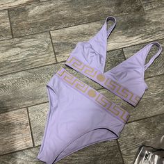 Jacaranda Color Beautiful High Rise Bikini Set! Worn 1 Time Swim Sets, Color Purple, Womens Swim, Versace, High Rise, Swimming, Purple, Color