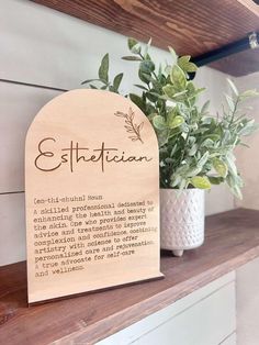 Honor the dedicated professionals who enhance skin health and beauty with our beautifully crafted Esthetician Definition Sign. Perfect for recognizing their expertise on October 15th, this arch-shaped sign features a thoughtful definition and a chic boho design. Ideal for displaying on a desk or shelf, it brings elegance to any space. Product Details: Design: Arch-shaped with an engraved definition Material: High-quality Baltic birch pine Style: Boho chic for a sophisticated touch Size: 8.25 x 5 National Esthetician Day, Esthetician Definition, Esthetician Gifts, Skin Care Business, Work Room, Boho Design, Boho Designs, Esthetician, Style Boho