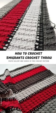 two crocheted afghans with the words how to crochet immigrant's crochet throw