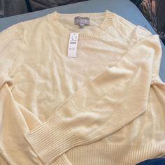 Nwt Sunflower Sands Color Buttery Yellow Out Of Stock Sand Color, Crewneck Sweater, Crew Neck Sweater, J Crew, Sunflower, Scoop Neck, Cashmere, Sweaters For Women, Crew Neck