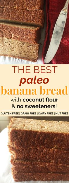 the best paleo banana bread with coconut flour and no sweeteners