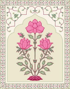 Mughal flower motif. Botanical floral ethnic motif, and Indian mughal flower motif with background. Flower Background Design Floral Prints, Mughal Inspired Interiors, Desi Background, Indian Prints And Patterns, Mughal Elements, Indian Floral Motifs, Mughal Floral Motifs