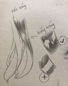 two drawings of long hair and one with the word boy song written on it's side