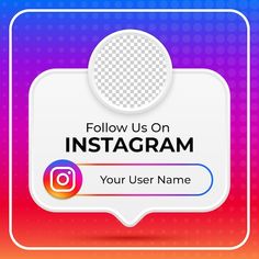 an instagram button with the text follow us on instagram, you user name