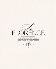 the florence book cover with black and white lettering on it's front