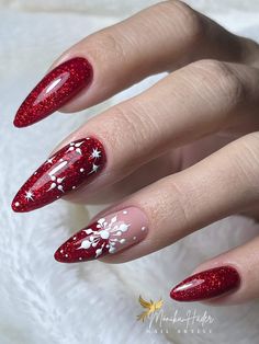 Nails Design2023, Stiletto Christmas Nails, Navidad Nails, Nail Noel, Subtle Nail Art, Subtle Nails, Fancy Nails Designs, Cute Christmas Nails